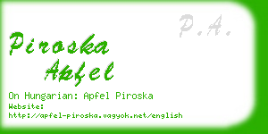 piroska apfel business card